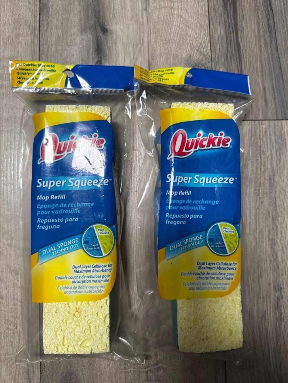 Quickie Super Squeeze Mop Refill 2-Pack Model #502 Fits #050 Dual Sponge Technol